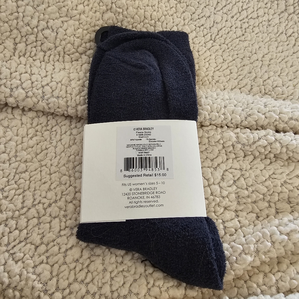 Vera Bradley Red Mushroom Fleece Socks - Picture 2 of 2